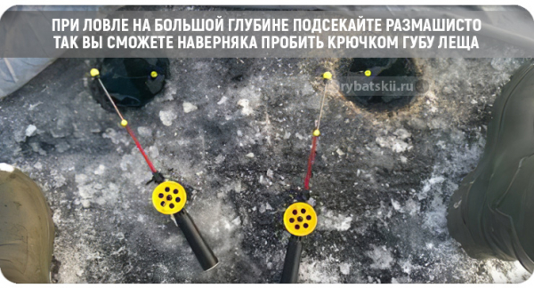 Ловля леща зимой на поплавочную удочку деликатной снастью