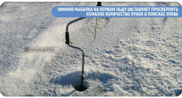 Рыбалка на окуня по первому льду на блесну, балансир и мормышку