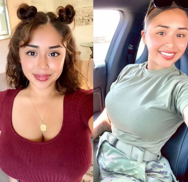 Девушки в форме и без неё (25 фото)