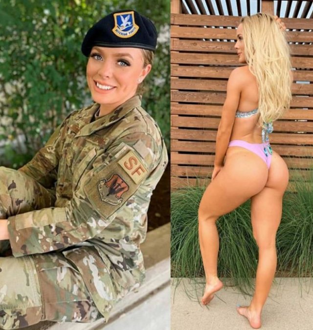 Девушки в форме и без неё (25 фото)