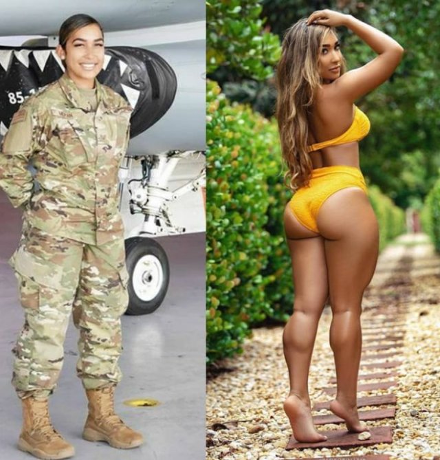 Девушки в форме и без неё (25 фото)