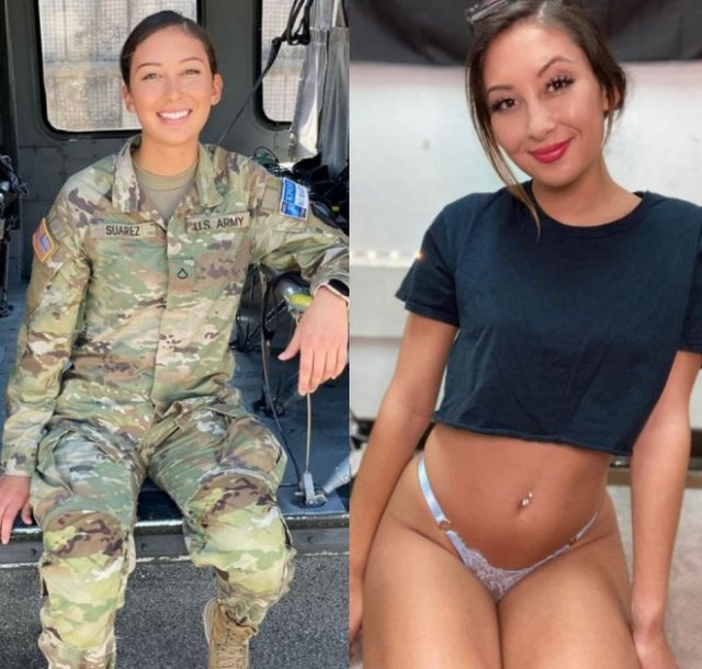 Девушки в форме и без неё (25 фото)